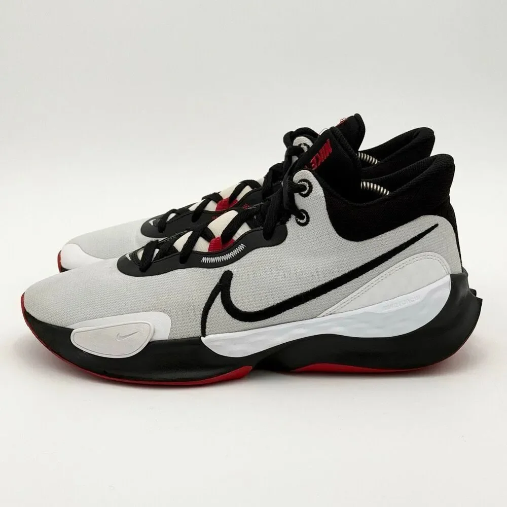 Nike Men’s Renew Elevate 3 Basketball Sneakers in Black White Red Colorway - US
